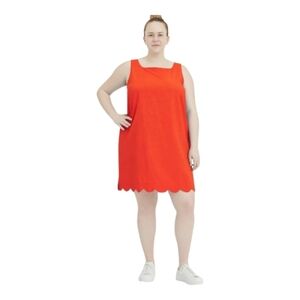 Kate Spade x Target Red Scalloped Cotton Mini Shift Dress XL